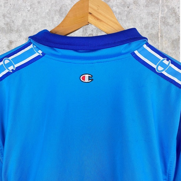 Champion Big C Life Embroidered Long Sleeve Zip Up Varsity Track Jacket Blue - Picture 8 of 16